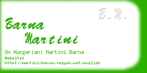 barna martini business card